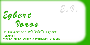 egbert voros business card